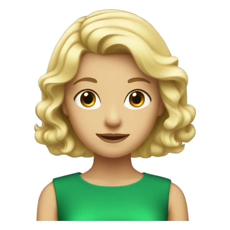 green dress with blonde girl sticker