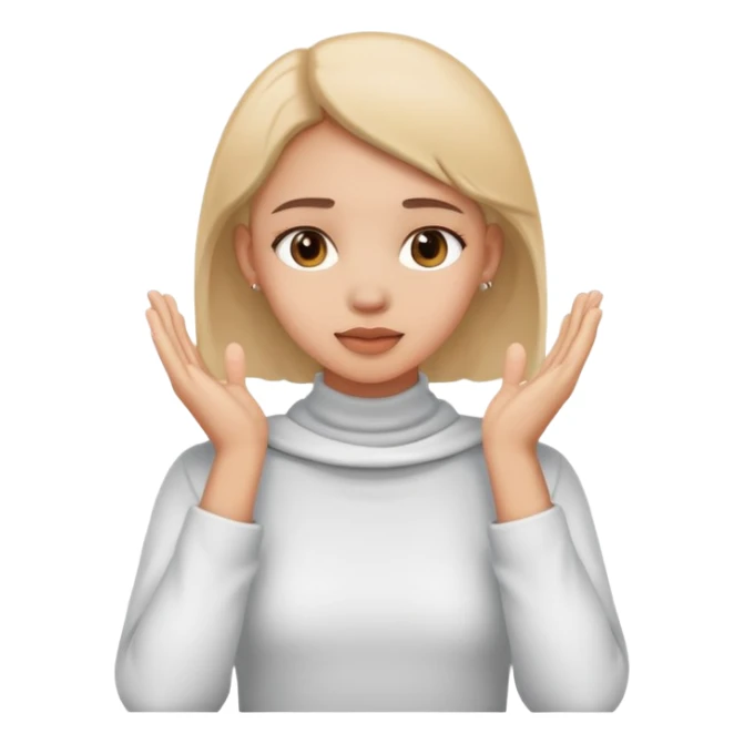 girl holding neck with hands sticker