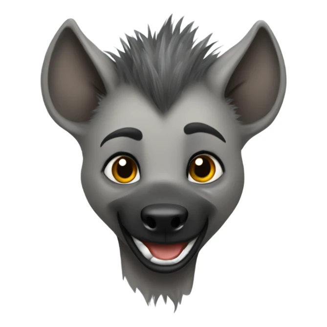 Gray female hyena with hawk hair style grinning  sticker