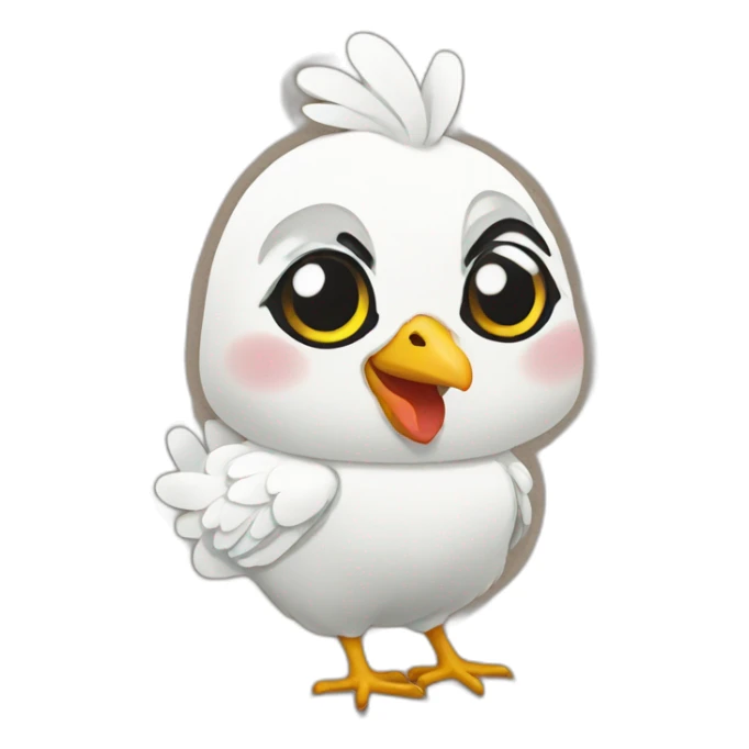 Anime chicken hoodie sticker