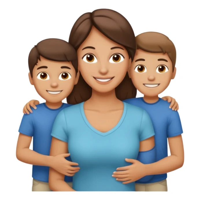 Light brunette fit mom with 3 sons sticker