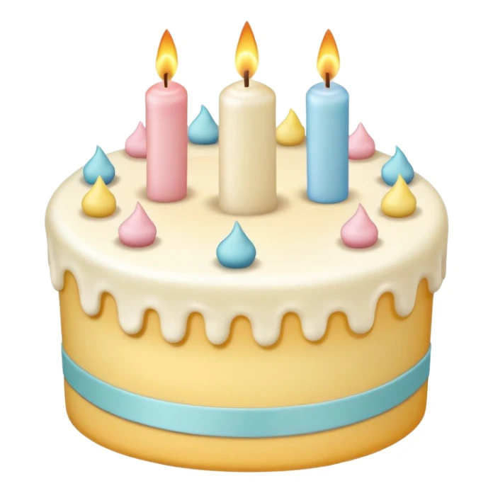 1 layer pastel birthday cake with one candle  sticker