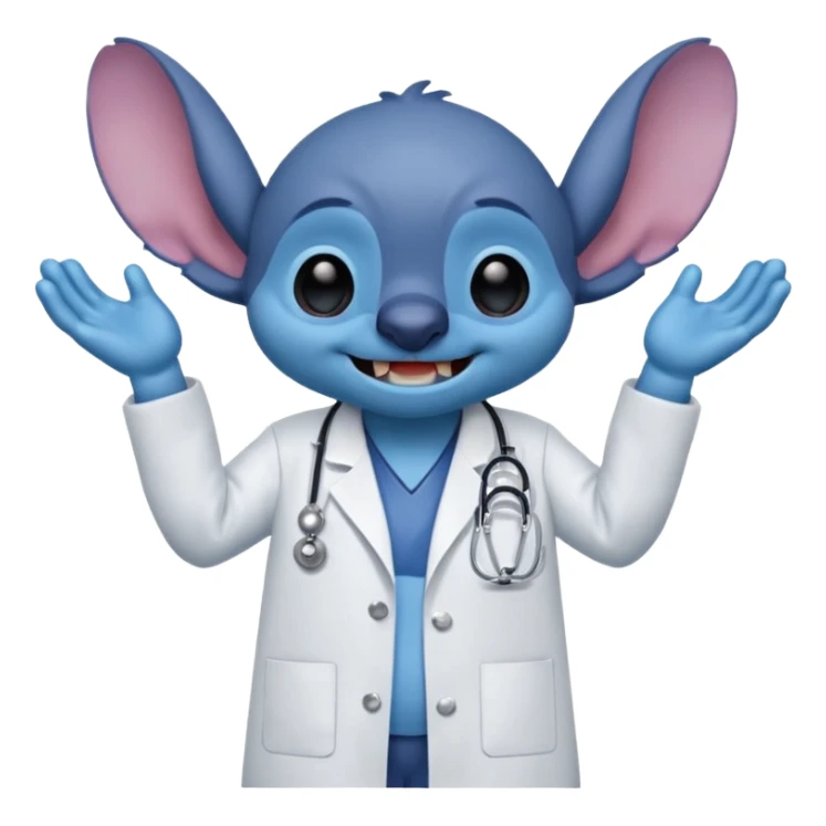stitch com fantasia de medico sticker
