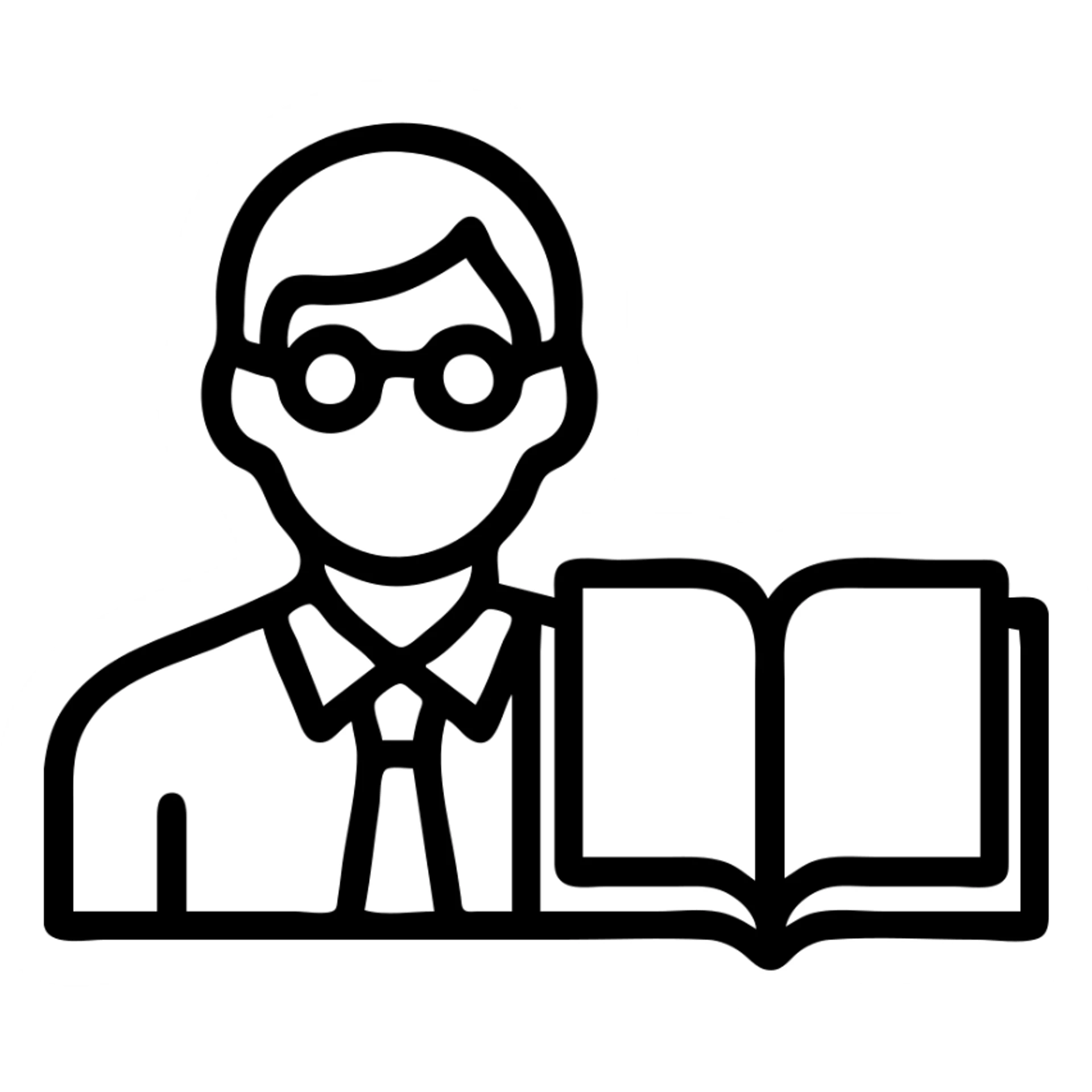Icon school teacher and book sticker