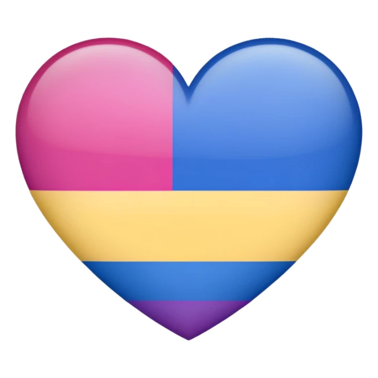 Heart half bisexual flag and half pansexual flag  sticker