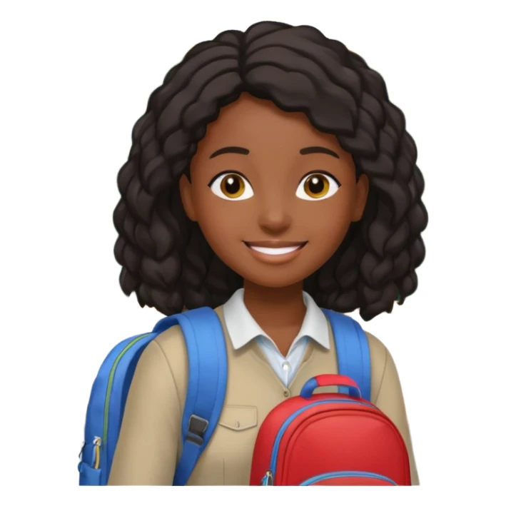 Black skinned female student sticker