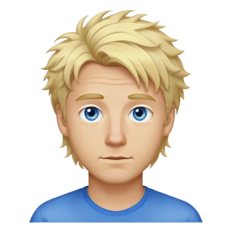 Gay man, tall, blonde, messy hair, blue eyes sticker