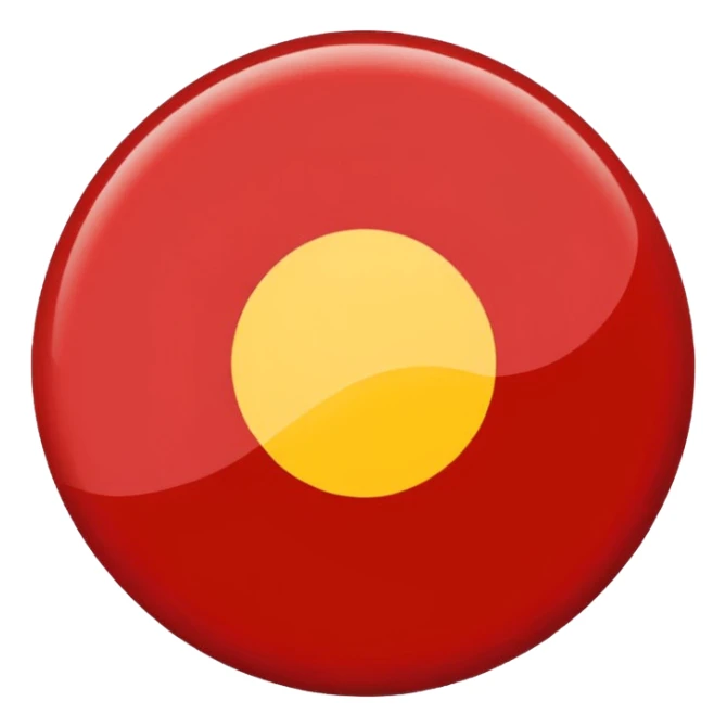 black and red country flag with a medium-sized yellow circle in the middle sticker