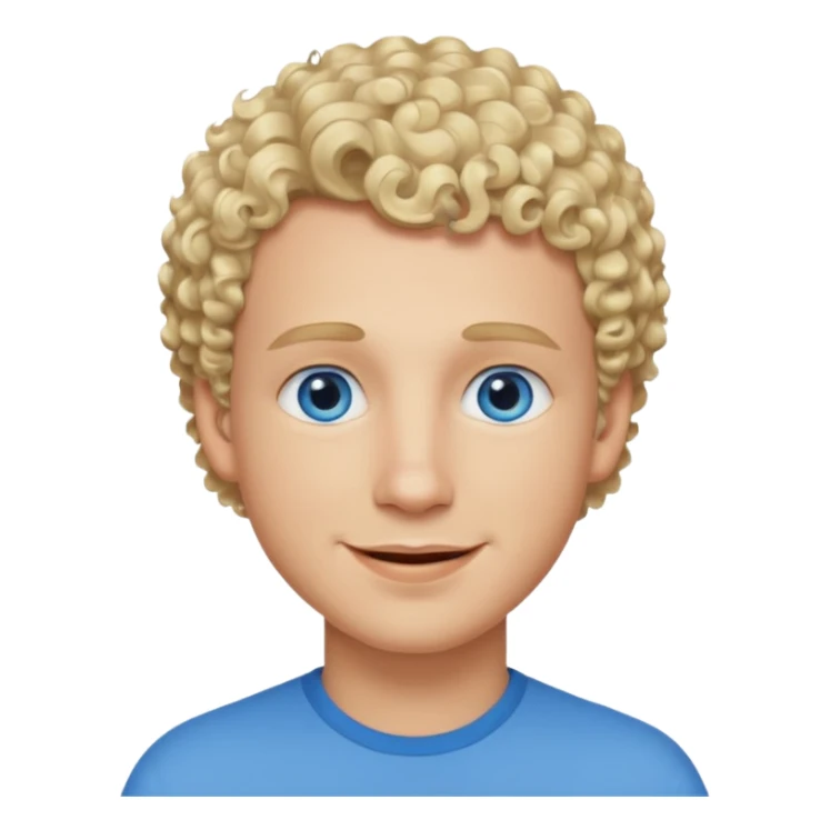 Man with blue eyes, short curly blonde hair and thick lips sticker