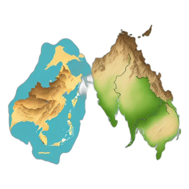 maps of Indonesia and Malaysia together sticker