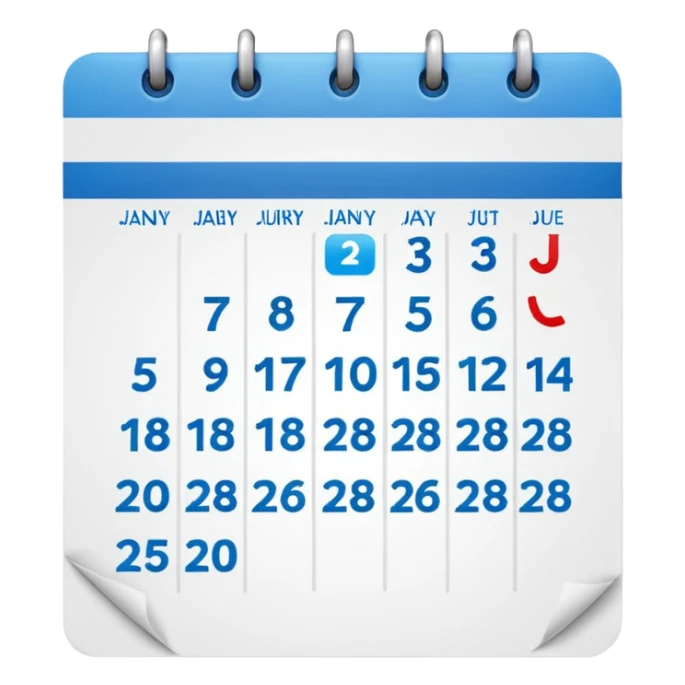 An emoji of a Calander page showing only January 30, no other dates sticker