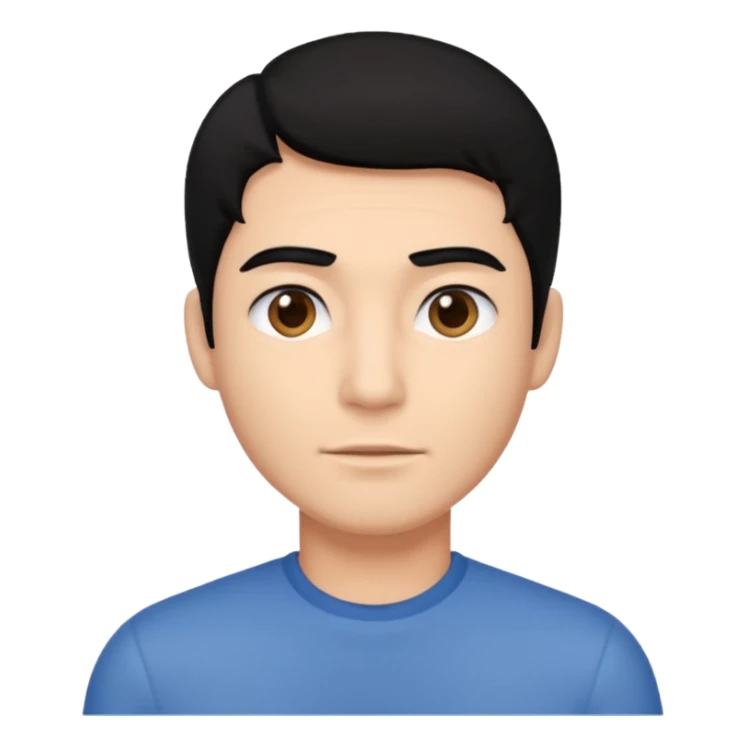 A man's black hair semi smart sticker