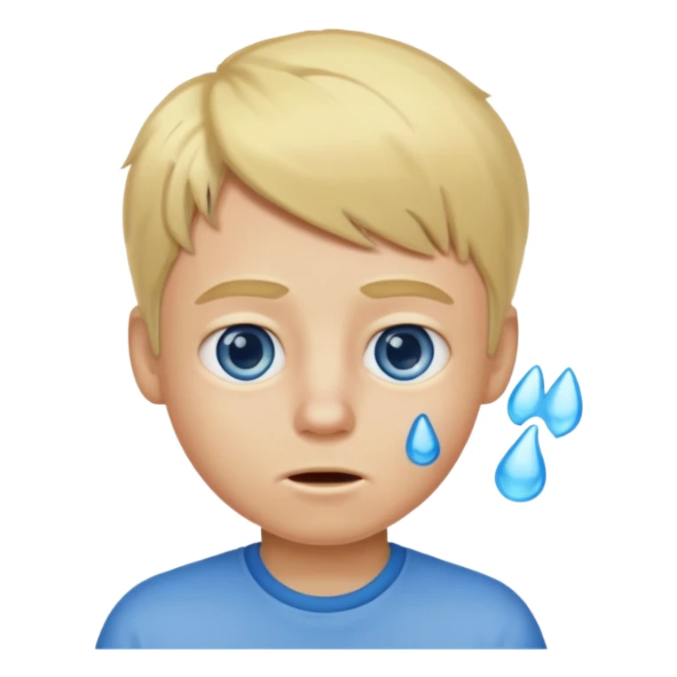 smelly boy, blond with blue eyes. sticker
