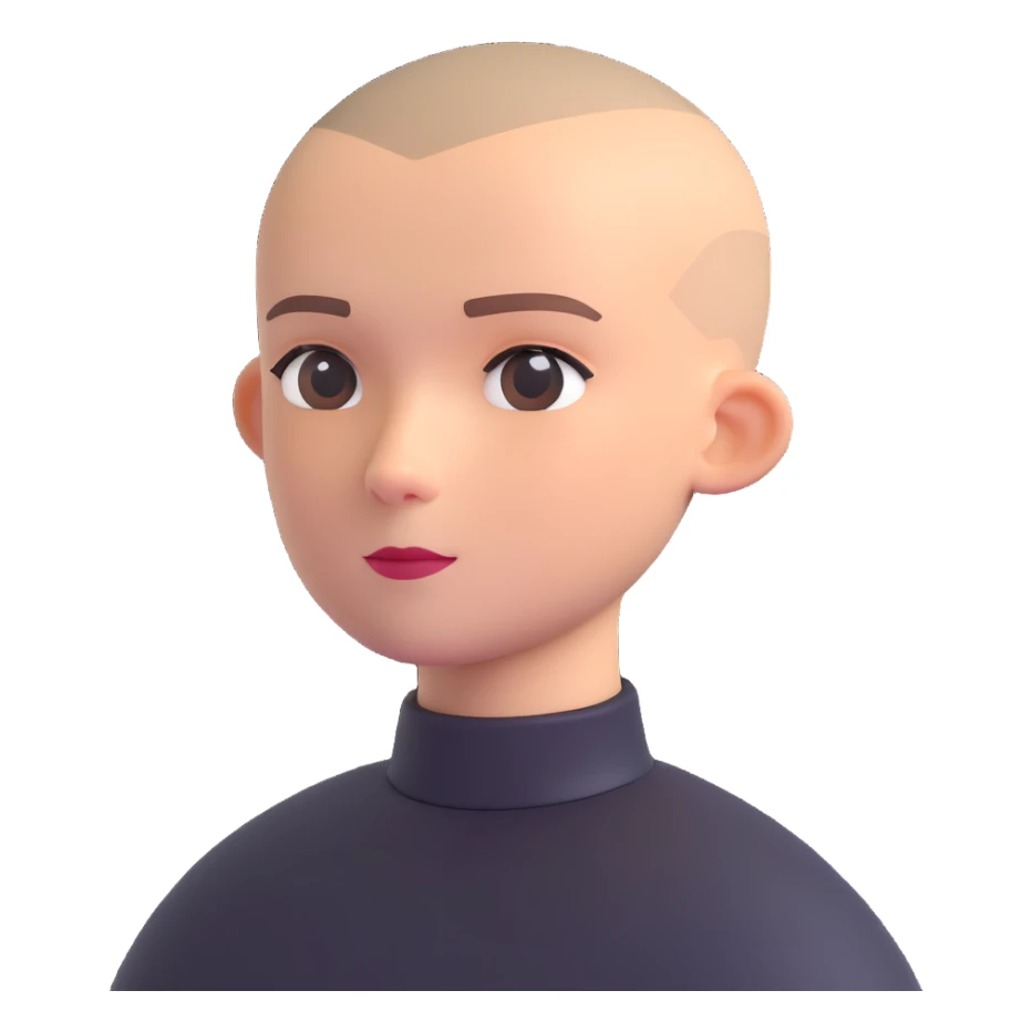 brown person with a buzzcut sticker