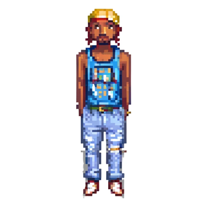 2Pac в полный рост, no background sticker