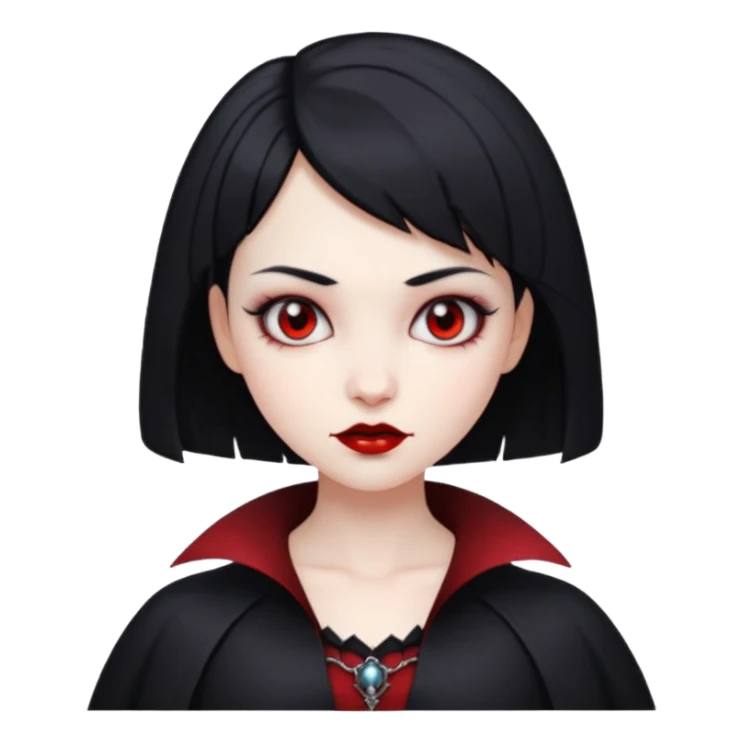 vampire girl with short black hair sticker