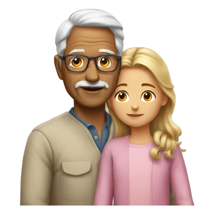 A grandfather with his daughter  sticker
