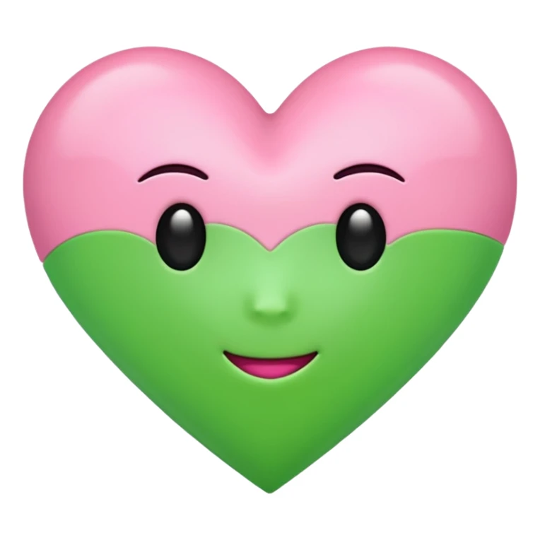 pink & green heart emoji sticker