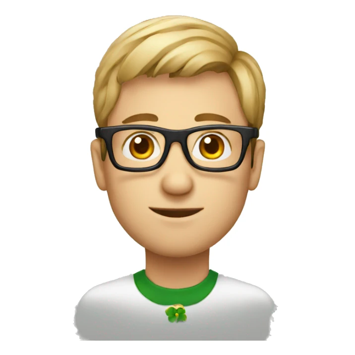 irish male with glasses sticker