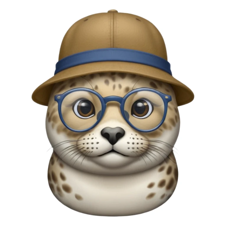 gözlük ve şapka takan fok sticker