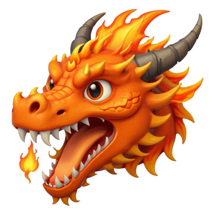 A dragon head with flames coming out of its mouth sticker