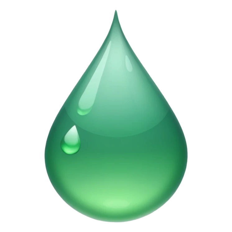 Gota de agua de color verde sólido sticker