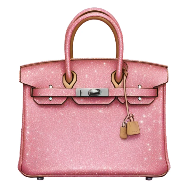 pink glitter Hermes birkin bag sticker
