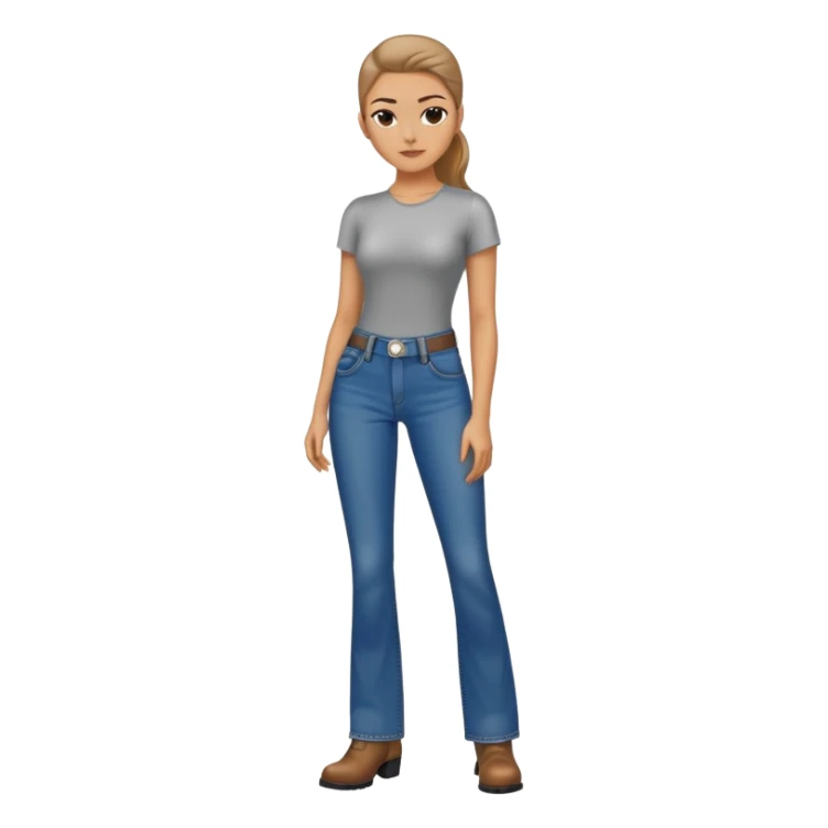 Bootcut jeans with slick back girl sticker