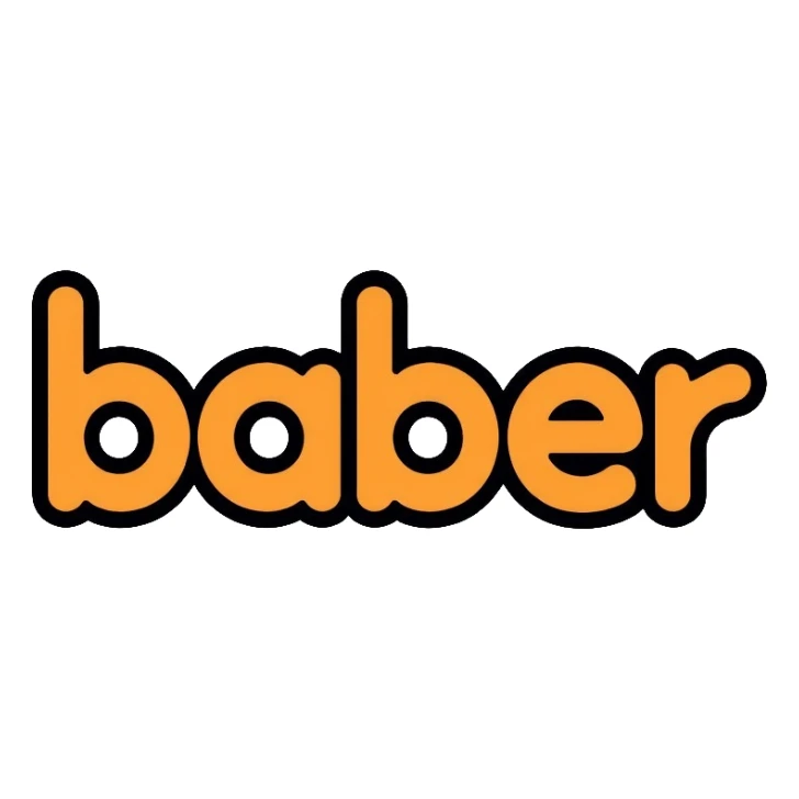 The text "baber" sticker