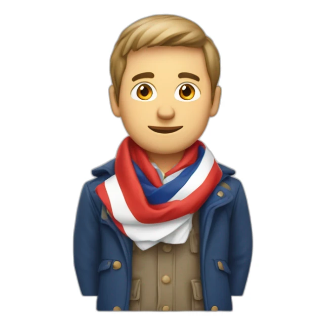 Homme avec écharpe tricolore France sticker