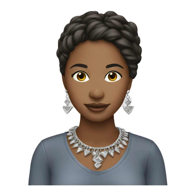 Brunette girl sotho silver jewelry sticker