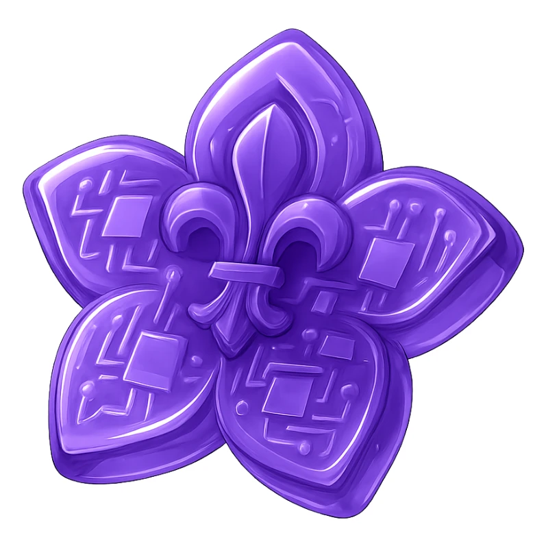 gothic flower, glossy circuit style sticker