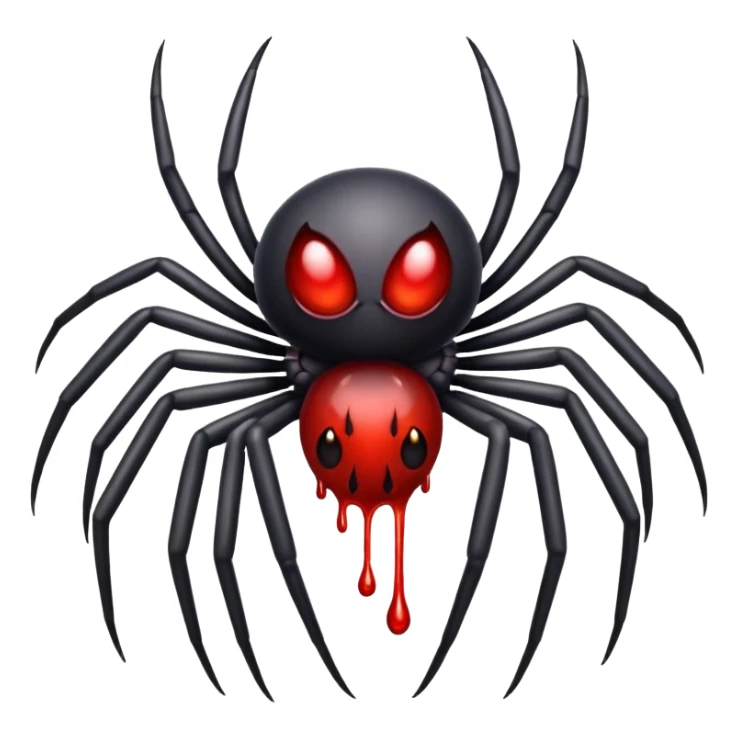 A spider with blood coming out his eyes sticker