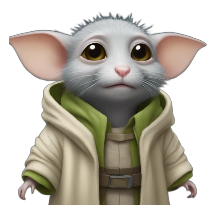 rat in baby Yoda outfit sticker
