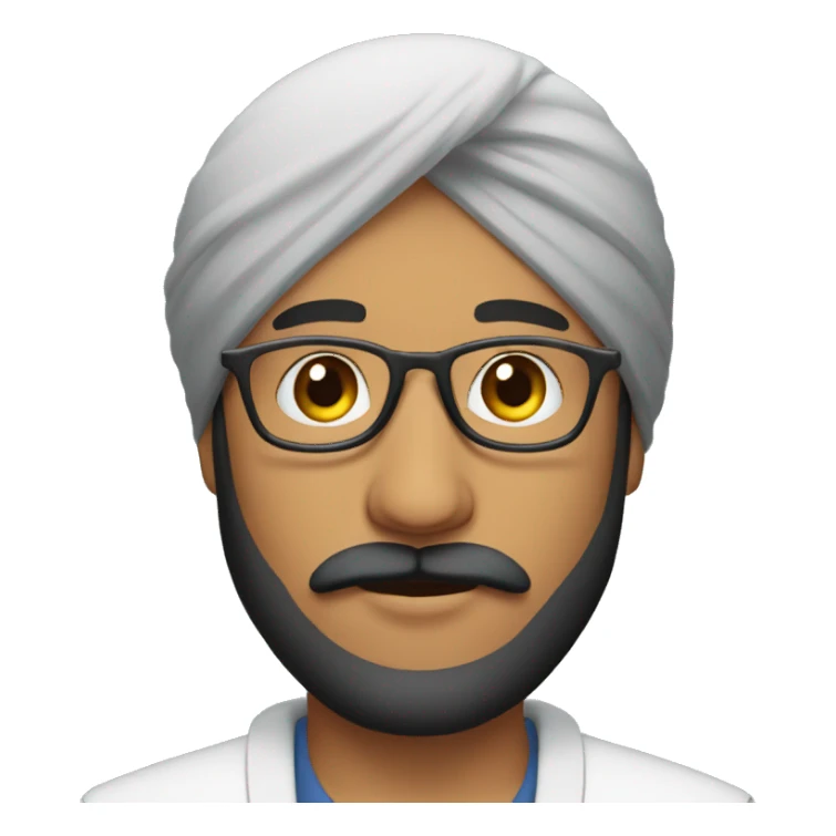 Sikh guy with glasses and beard and moustaches sticker