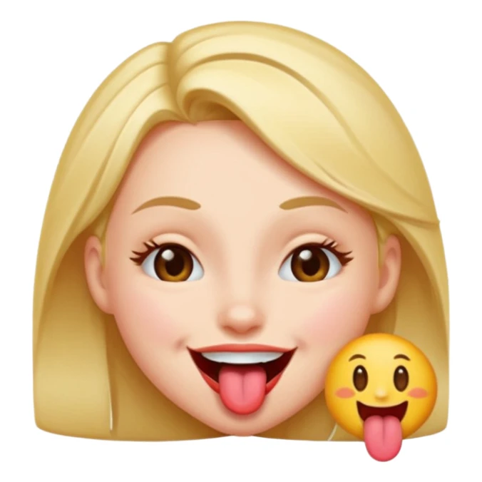 Girl with tongue out winking sticker