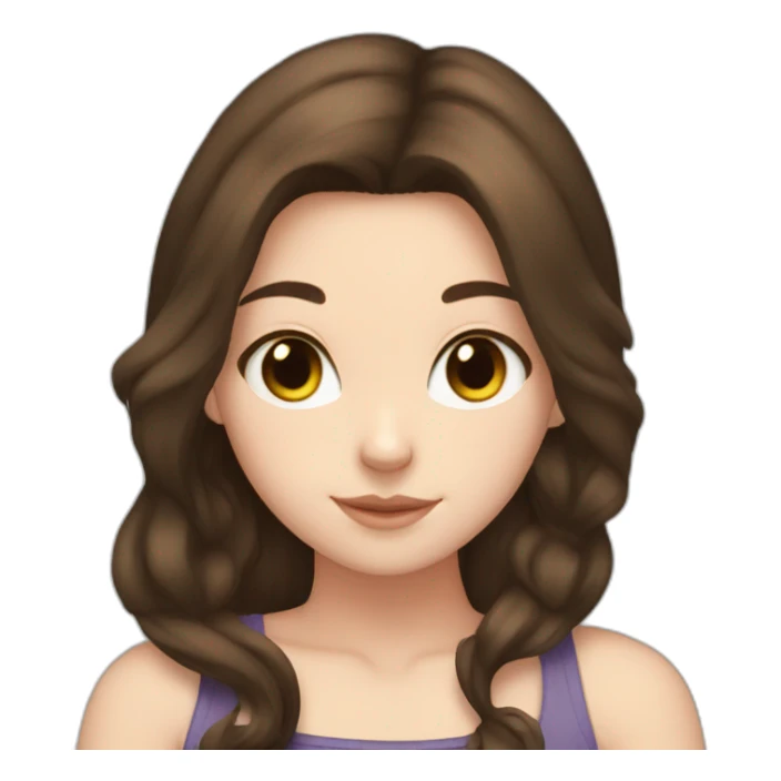 White girl brown hair hug black cat sticker