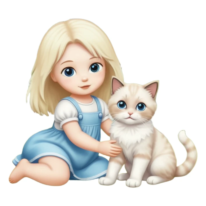 Ragdoll playing with a baby in the park sticker