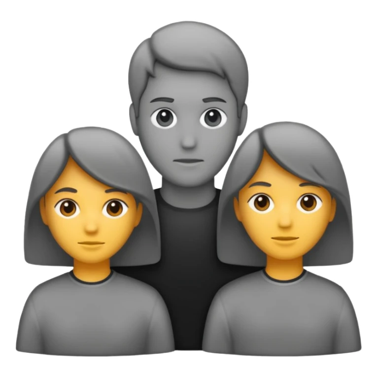 grey silhouette of a group of three sticker