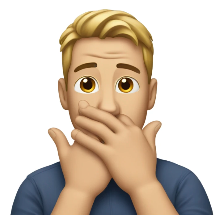 the guy put his hand over his mouth sticker