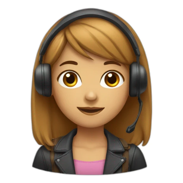 girl-with-bang-and-brown-har-sales-call-with-headset sticker