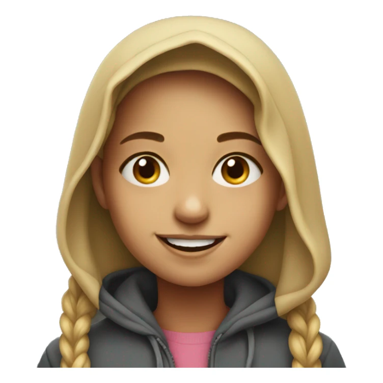 smiling girl in hoodie portrait sticker