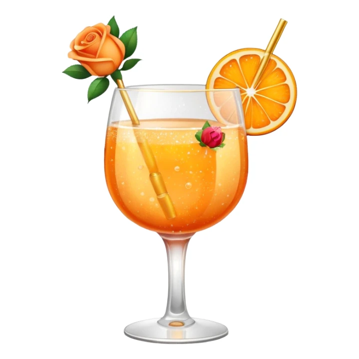 Glittery orange and golden colorfully mocktail with roses sticker