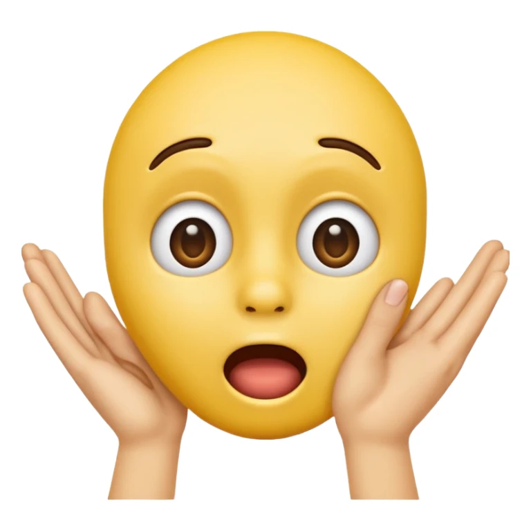yellow emoji face with hand on face oh no sticker