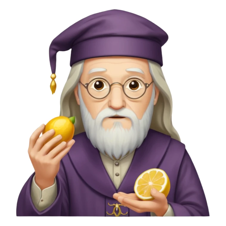 Dumbledore with Pieces of Lemon marmalade in his hands sticker