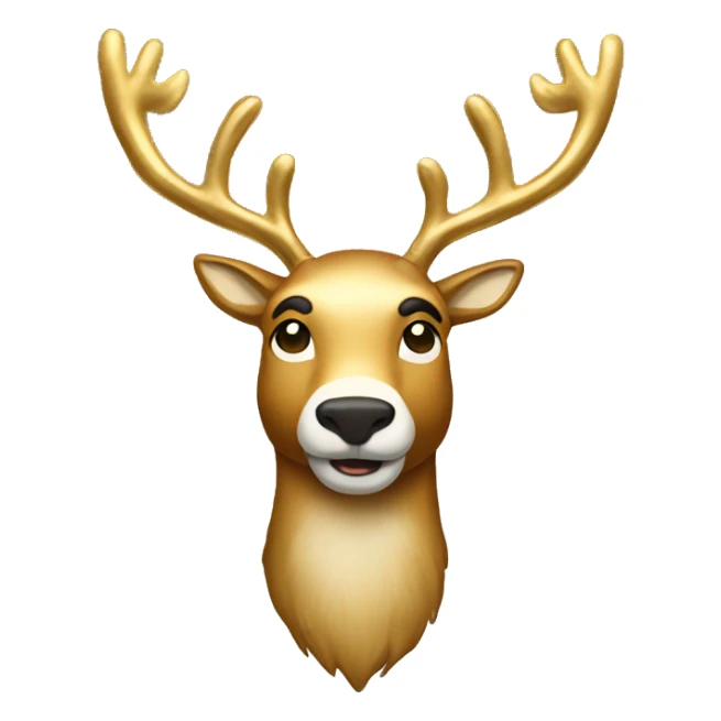 All gold full body reindeer no beard sticker