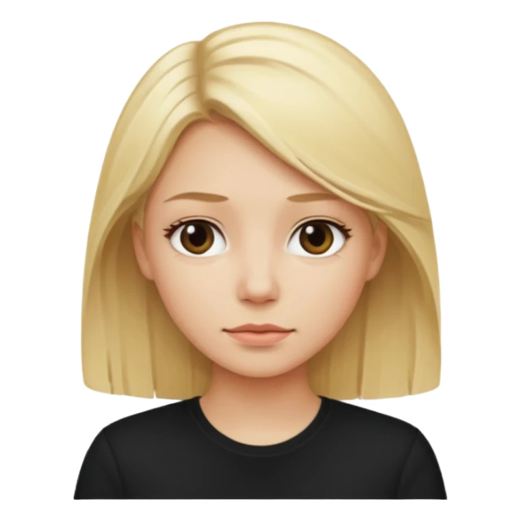 The woman with blonde hair had a neutral expression. sticker