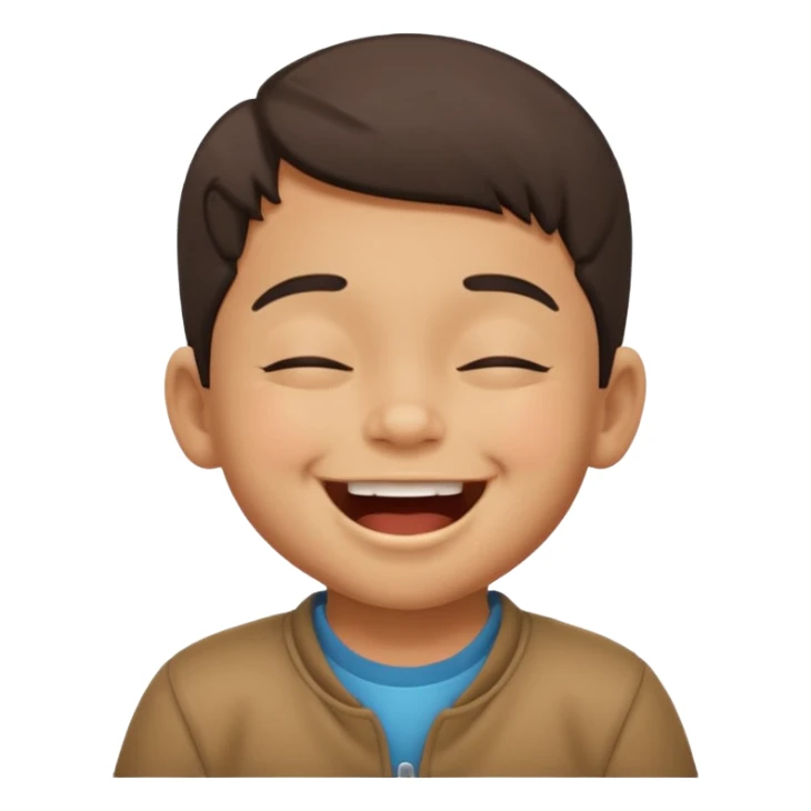 latino little boy laughing with closed eyes sticker