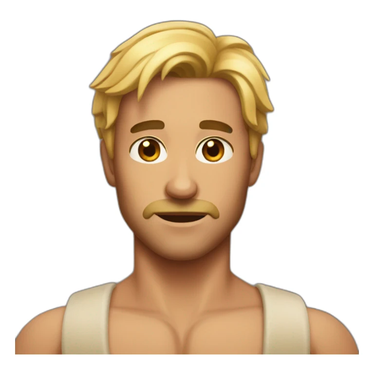 shirtless man with chest hair sticker