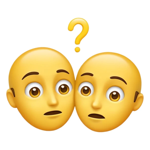 two faces, one whispering to the other, classic emoji look sticker